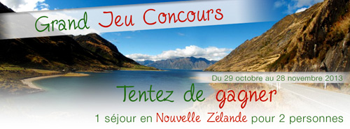 Jeu concours Facebook Nouvelle Zélande Voyages