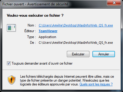 Exécuter teamviewer