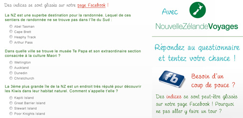 jeu concours facebook quizz